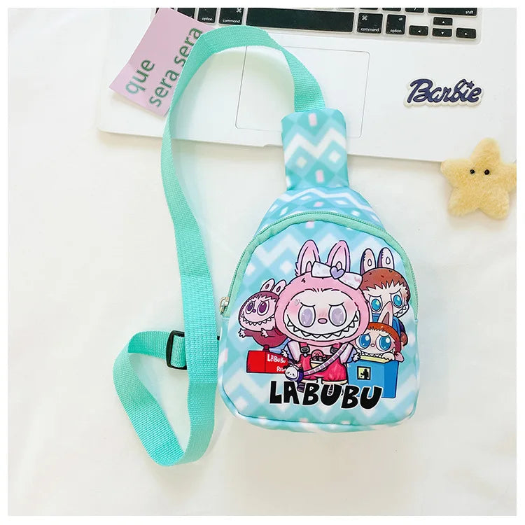 2024 new labubu POPMART LABUBU Children bag chest bag cartoon girl accessories bag trendy new one shoulder crossbody bag gifts