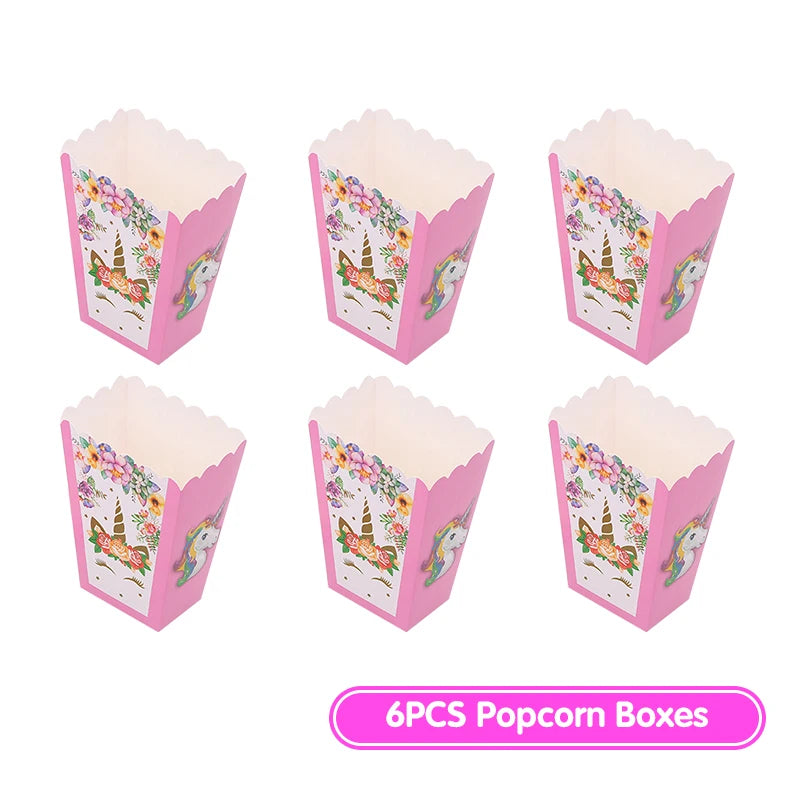 Unicorn Birthday Decoration Face Mask Gift Bags Tablecloth Unicorn Happy Birthday Balloons Candy Box Kids Birthday Party Favors