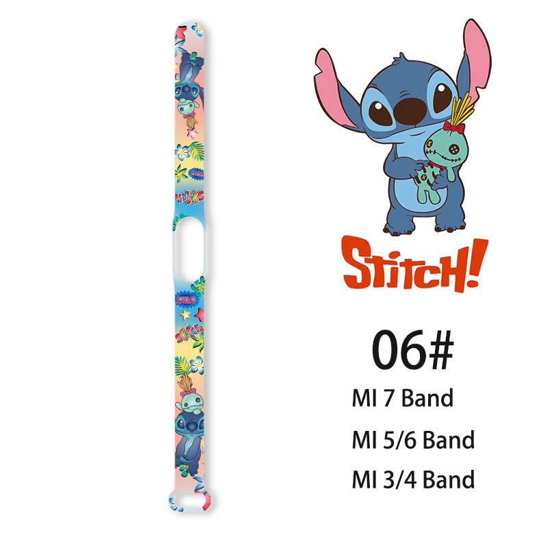 Lilo & Stitch Strap for Xiaomi Mi Band 7 bracelet Sport silicone watch wristband Miband wriststrap For Xiaomi mi band 3 4 5 6 7