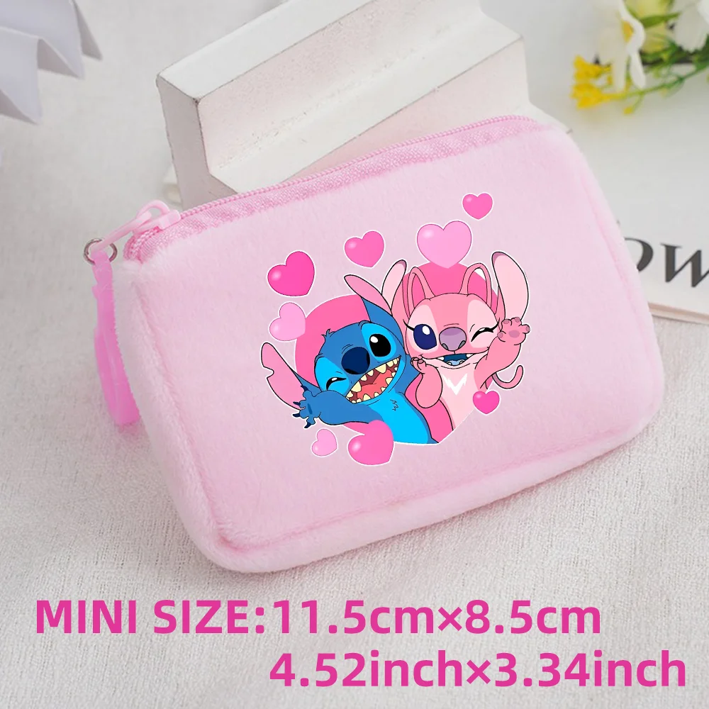 Lilo Stitch Kids Anime Plush Coin Purse Girls Boys Cute Mini Wallet Cartoon Moneybag Kids Storage Bag Pendant Birthday Gifts