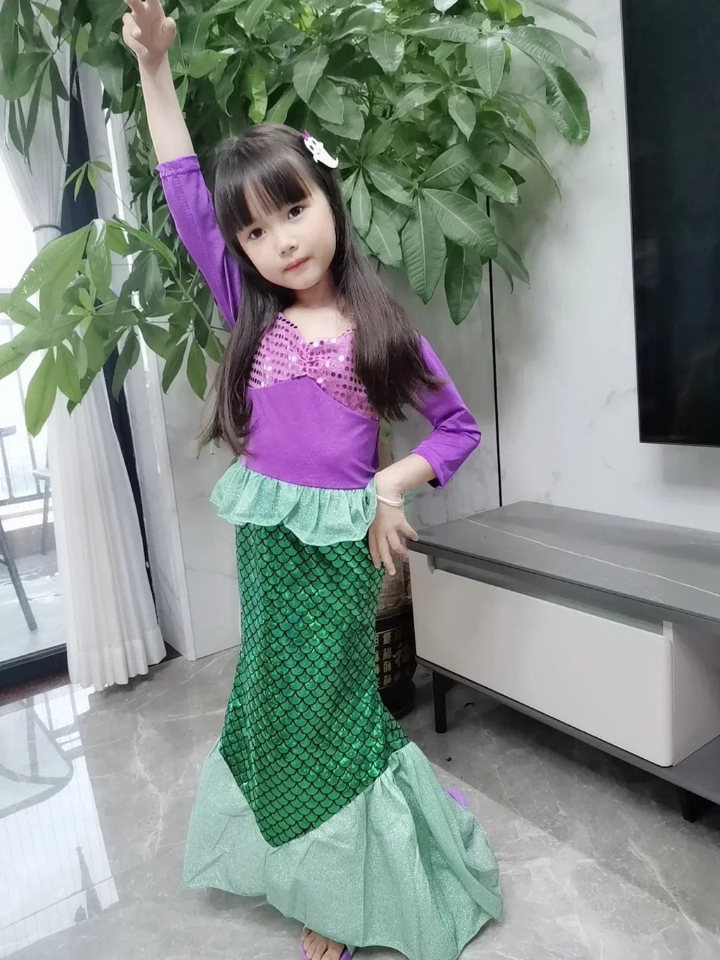 Fancy Little Mermaid Ariel Princess Costumes  Dress For  Cosplay  Carnival Birthday Party Clothes Mermaid Dress