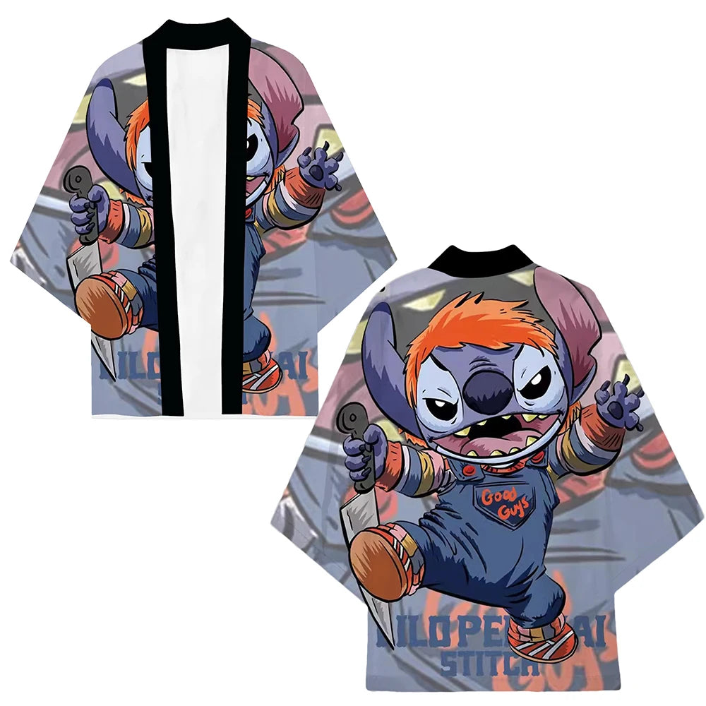 Movie Lilo and Stitch Costume Kimono Cardigan Animation Cartoon Cosplay Cloak Adult Cape 3D Digital Print Halloween Gift Clothes