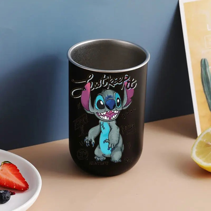 New Lilo & Stitch Cartoon Animation Creative Stainless Steel Mouthwash Cup Fashionable Personality High-Looking Toothbrush Cup