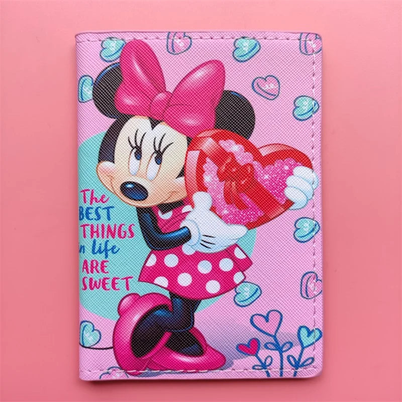 Lovely Minnie Passport Cover for Girls Travel Passport Case Leather Red Cute Passport Wallet Purse Kids Passport Holder