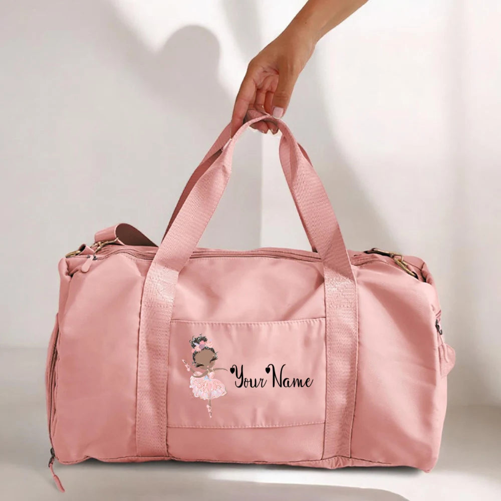 Personalized Dance Name Bags Ballerina Storage Bag Custom Girls Duffle Bag Dance Travel Luggage Bag Birthday Gift for Dancer Kid