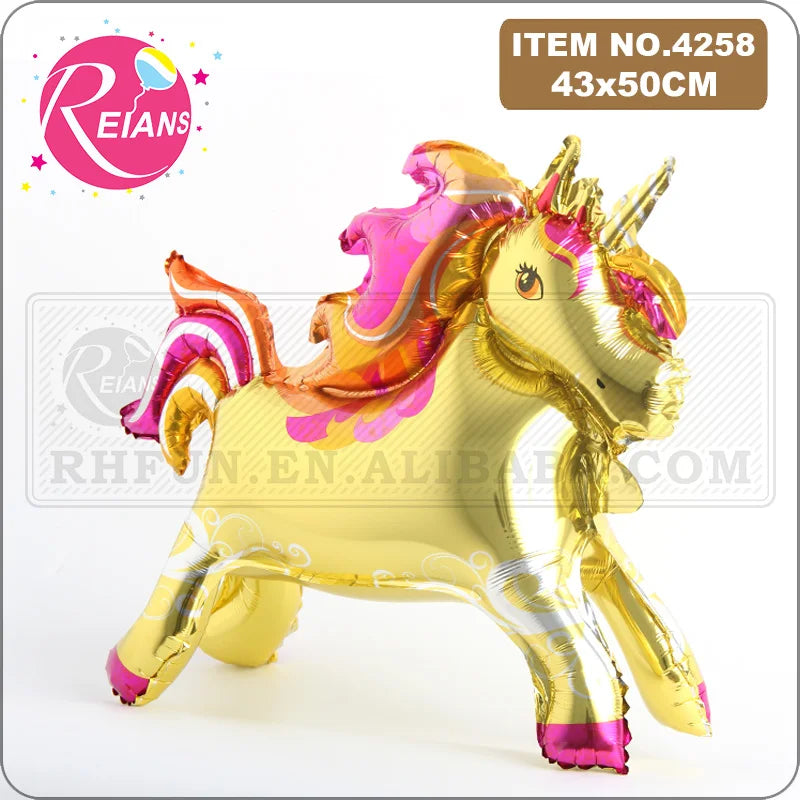 Unique Stand steadily Unicorn Birthday Party Decorations Supplies Wedding Engagement Children's Day Foil Unicorn Balloons globos