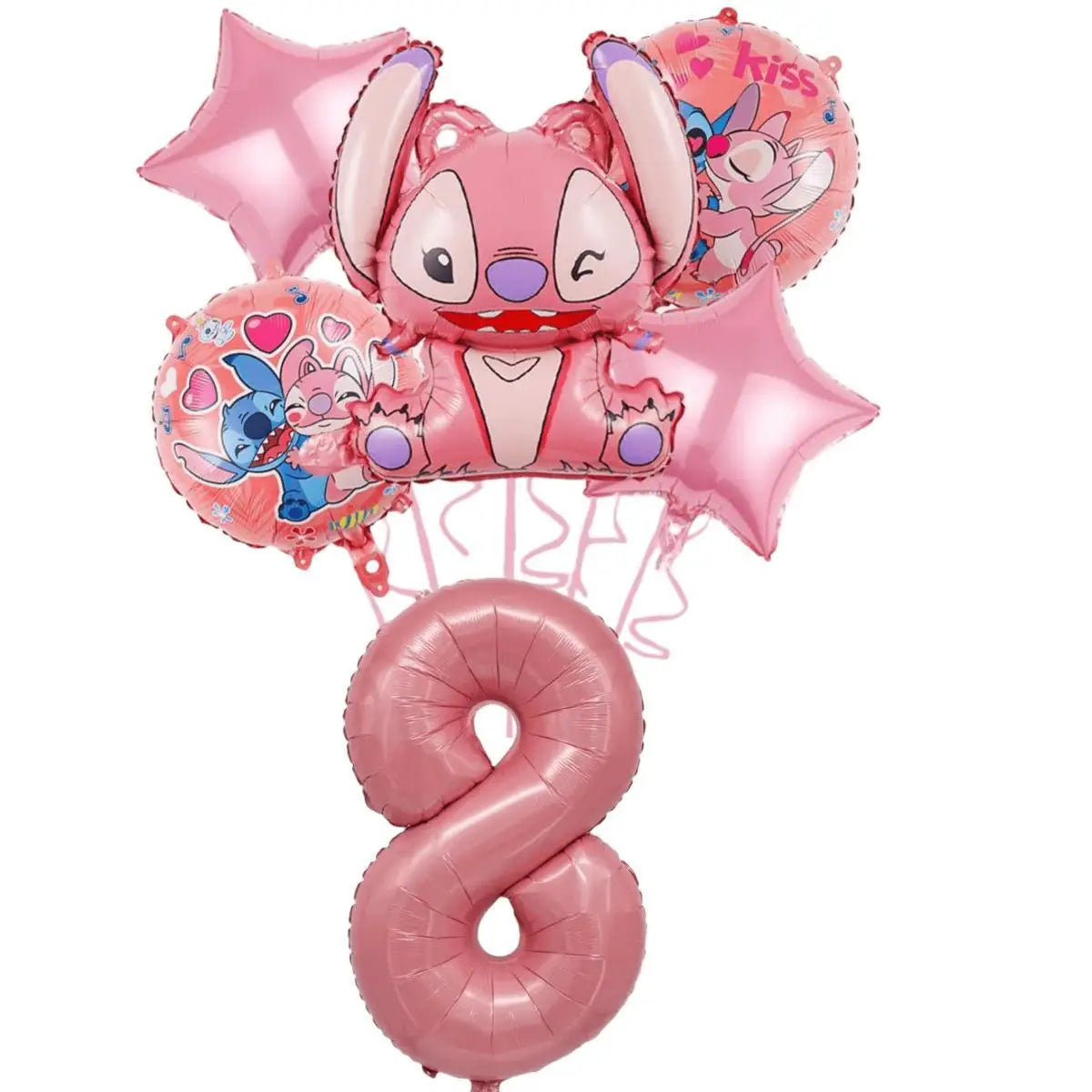 New Lilo&Stitch Birthday Party Supplies Baby Shower Girl's Favorite Digital Cartoon Balloon Set Backdrop Holiday DIY Decoration