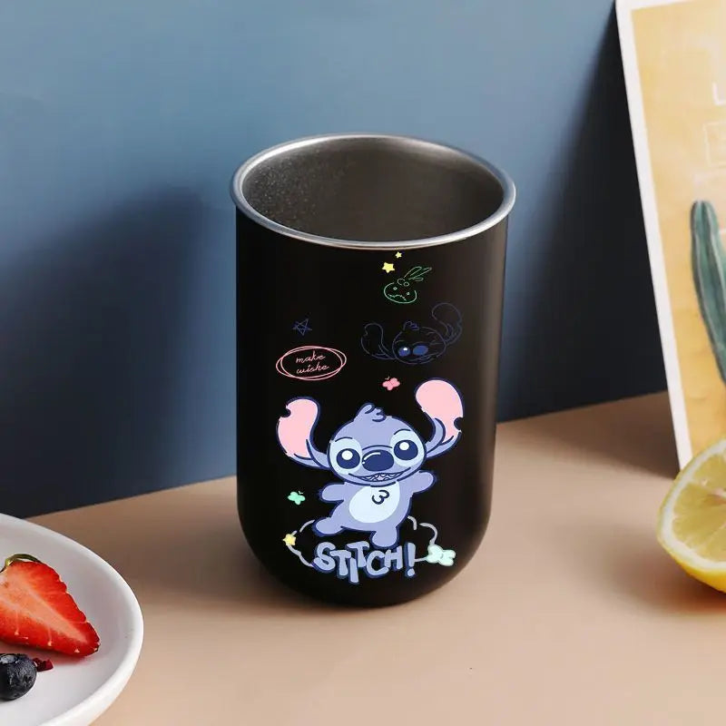 New Lilo & Stitch Cartoon Animation Creative Stainless Steel Mouthwash Cup Fashionable Personality High-Looking Toothbrush Cup