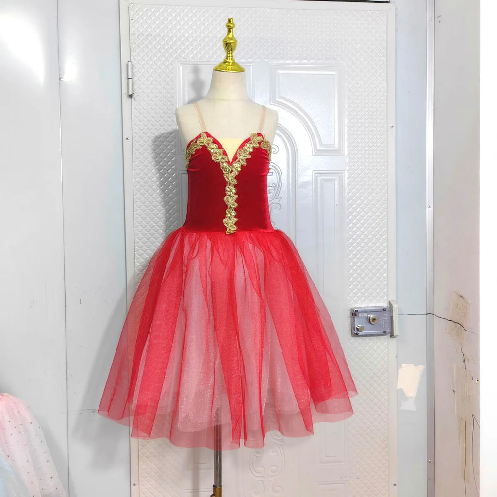 Blue Ballet Tutu Skirts Performance Costumes Princess Dance Practice Long Romantic Dress