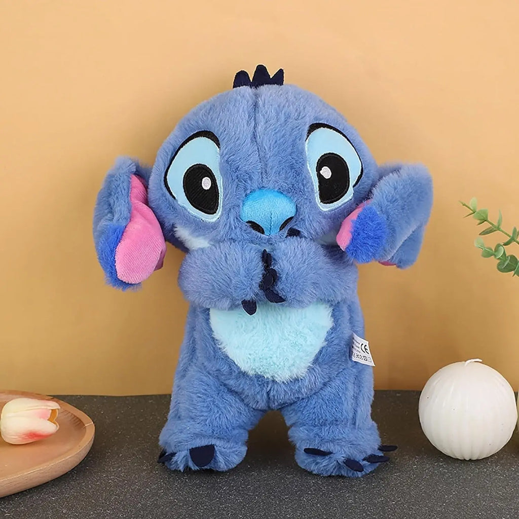 New 30cm Plush Breathing Stitch Doll Soothing Peluche Lilo&Stitch Kawaii Toy Anime Music Light Child Sleep Model Kid Gift