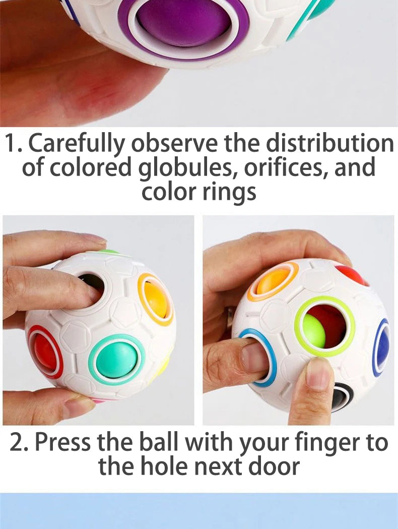 Kids Antistress Cube Rainbow Ball Puzzles Football Magic Cube Educational Learning Toys for Children Adult Stress Reliever Toys