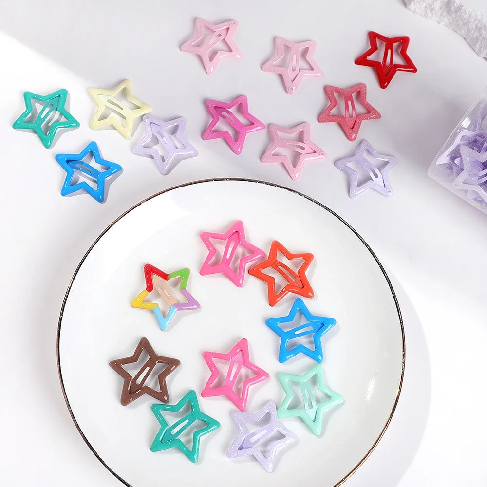 20 Colorful Star BB Hair Clips For Girls Children Lovely Hair Decorate Hairpins Barrettes Headwear Kids Hair Accessories