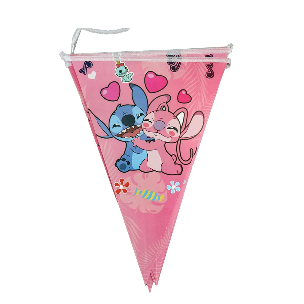 Pink Lilo & Stitch Angel Birthday Party Supply Disposable Tableware Paper Cups Plate Girls birthday party Baby Shower Decoration