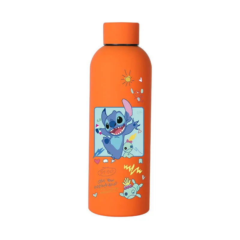Lilo&Stitch Insulated Cup Sports Small Mouth Bottle Angel Colour Double-layer Vacuum Stainless Steel Cola Coffee Frosted Bottle