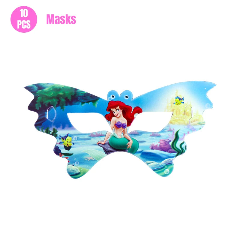 Mermaid Ariel Princess Birthday Party Decorations Disposable Tableware Plate Straw Cup Balloons Baby Shower Party Supplies