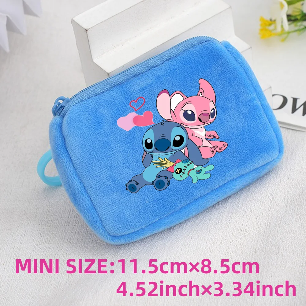 Lilo Stitch Kids Anime Plush Coin Purse Girls Boys Cute Mini Wallet Cartoon Moneybag Kids Storage Bag Pendant Birthday Gifts