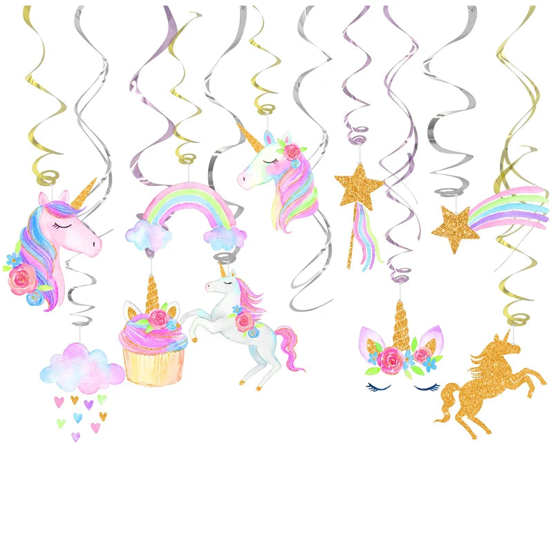 Unicorn Hanging Swirl Decorations Girls Birthday Party Supplies Unicorn Party Decorations
