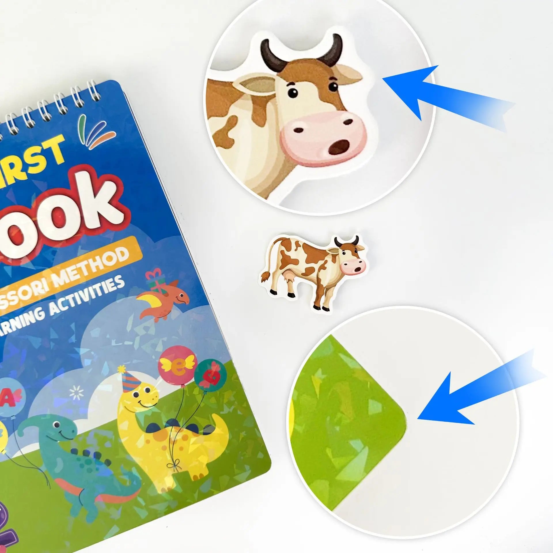 Kids Busy Book Activity Set - Montessori Learning, 14 Themes, Reusable Stickers & Drawing, Gift Box - Early Education Toy