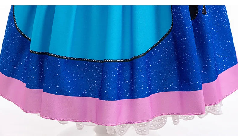 Cartoon Lilo Stitch Cosplay Costume Girls Stitch Blue Dress Birthday Halloween Party Costume