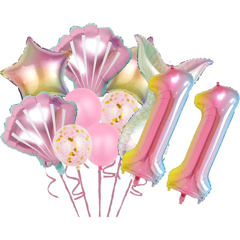 Mermaid Princes Birthday Party Decorations Disposable Tableware Gif Bag Foil Balloon Backdrop Decor Baby Shower Party Supplies