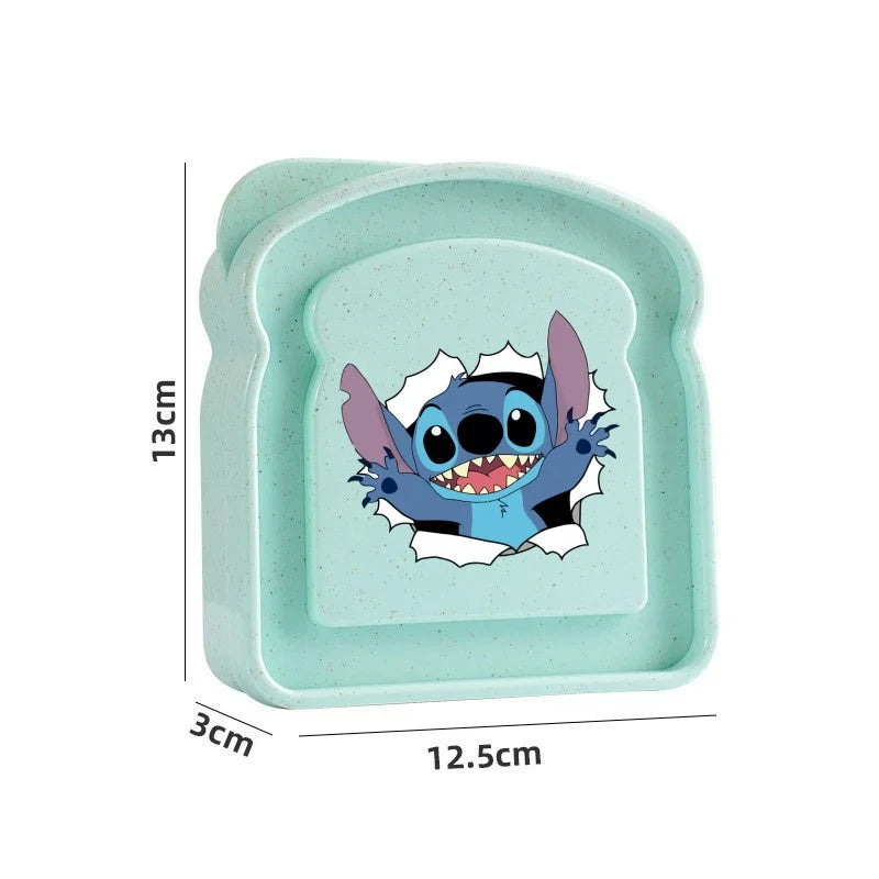 Stitch Sandwich Containers Lunch Box Toast Storage Box with Lid Portable Food Storage Case Reusable Microwave Lunch Case Gifts