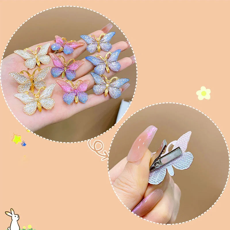 5PCS Cute Sweet Stereoscopic Color Gradient Baby Hairpins Kids Hair Clips Children Headwear Princess Barrette Girls Accessories