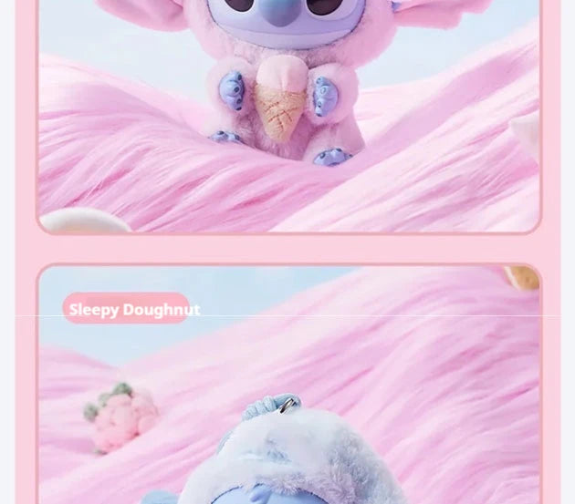 Miniso Stitch Eat Something Before Sleep Series Blind Box Plush Vinyl Toys Cute Doll Replica Mystery Box Bag Pendant Decor Gift