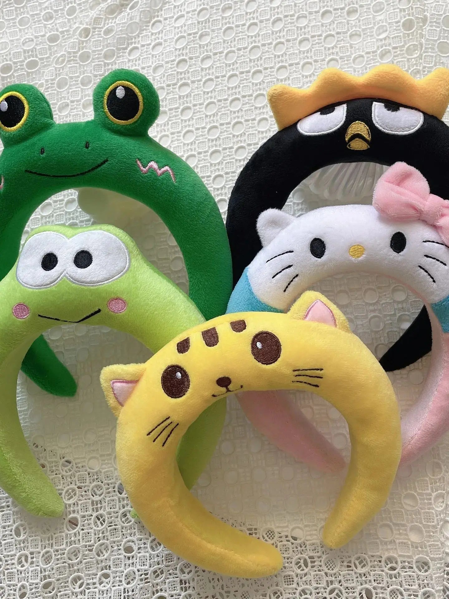 Sanrio Headband Hello Kitty Frog Cute Anime Girl Heart Hair Accessories Women Ornament Toys Girl Charm Gift