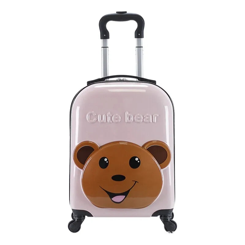 New 18" Kids Cartoon Kitty Luggage - Lightweight Suitcase with Wheels Airline Approved Carry-On for Travel