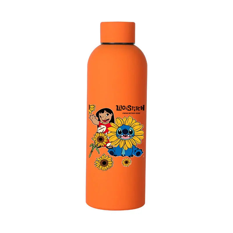 Lilo&Stitch Insulated Cup Sports Small Mouth Bottle Angel Colour Double-layer Vacuum Stainless Steel Cola Coffee Frosted Bottle