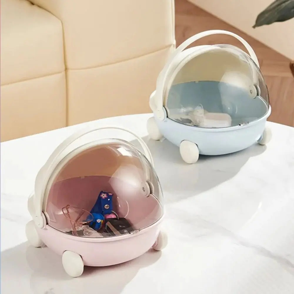 Cute Baby Cradle Shape Desktop Storage Box Doll Baby Bed for Labubu Storage Container Storage Trunks