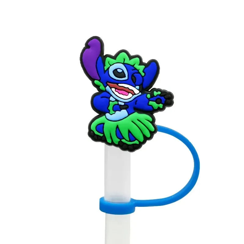 Hot Toys Stitch Straw Cover for Stanley Cup,Straw Topper Compatible with 30&40Oz Tumbler Handle,10mm/0.4in Silicone Straw Cover
