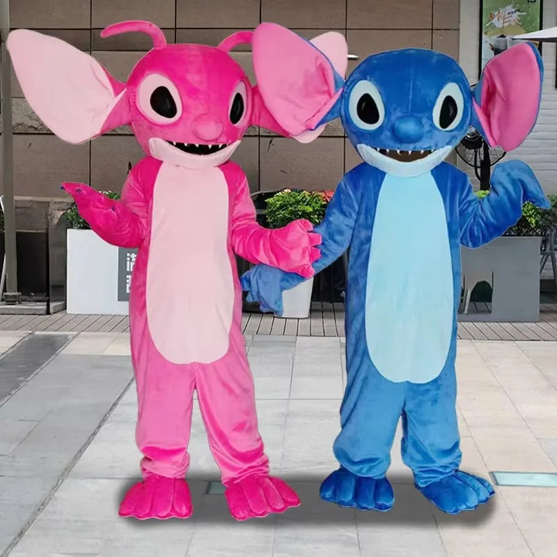 Blue Lilo & Stitch Mascot Costume Mouse Mickey Minnie Cartoon character Cosplay Advertising Fancy Dress Animal Carnival Party Su