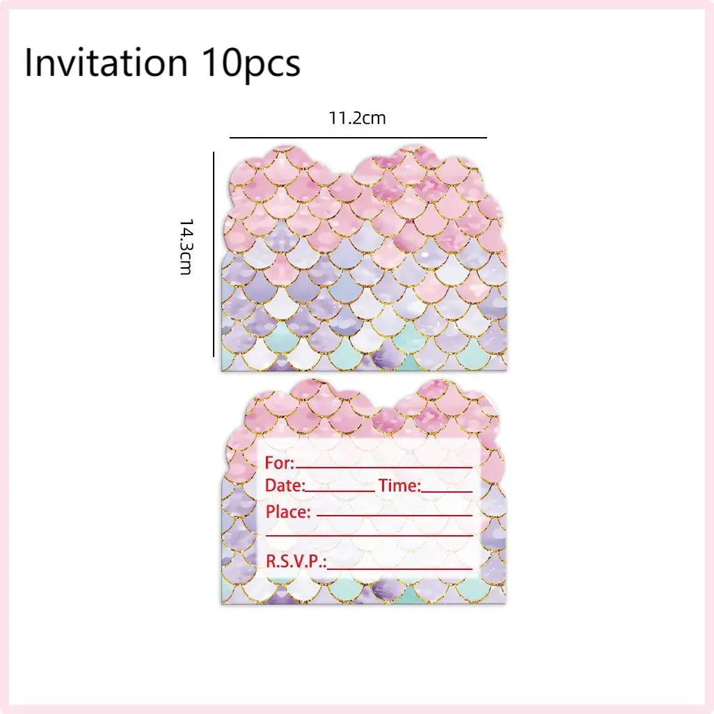 Mermaid Birthday Party Decorations Mermaid Theme Tableware Hanging Banner Candy Box Banner Party Decoration Supplies For Kids