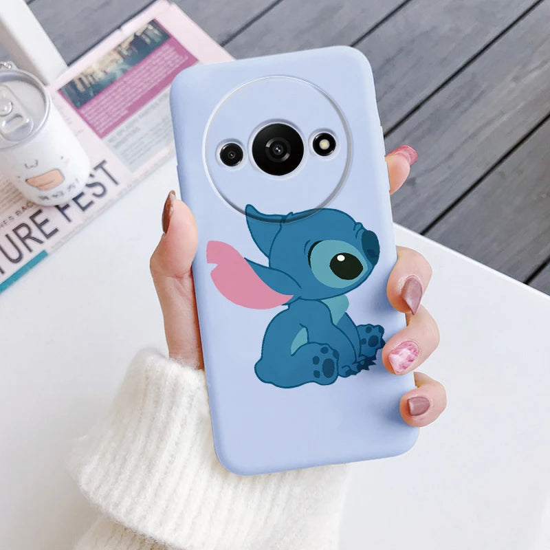 For Redmi A3 Phone Case Soft Silicone Shockproof Super cute Stitch Love?Cover For Xiaomi Redmi A3 Shell RedmiA3 A 3 Bumper Shell