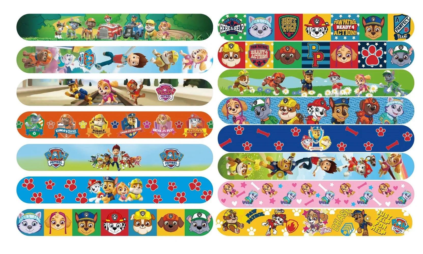 15pcs Paw Patrol Slap Bracelets Party Favors Birthday Party Gifts Baby Shower Decorations Snap Band for Kids Girls Boys