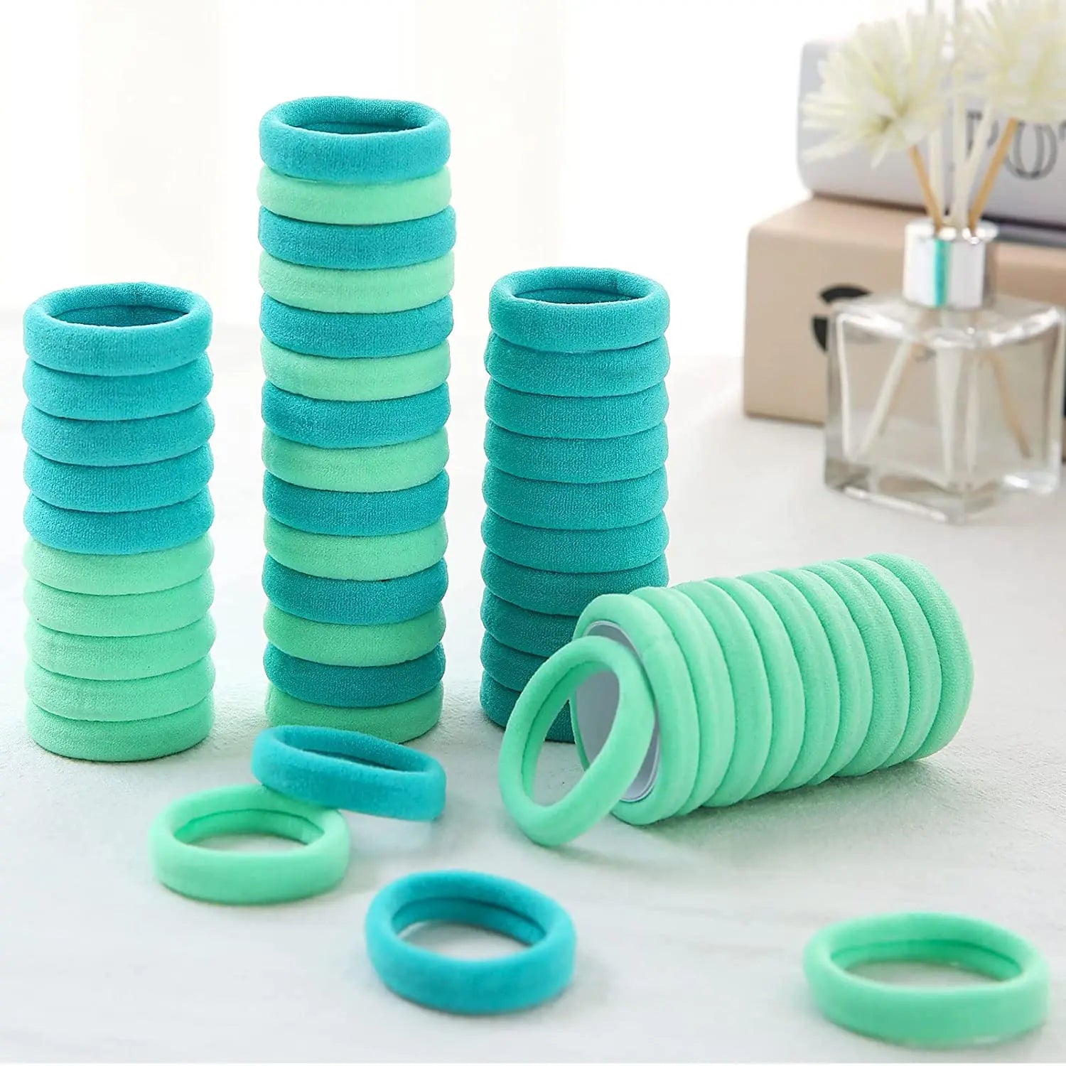 50Pcs/Set Girls Colorful Nylon Elastic Hair Bands Women Rubber Bands Headband Scrunchie Kids Ponytail Holder Hair Accessories