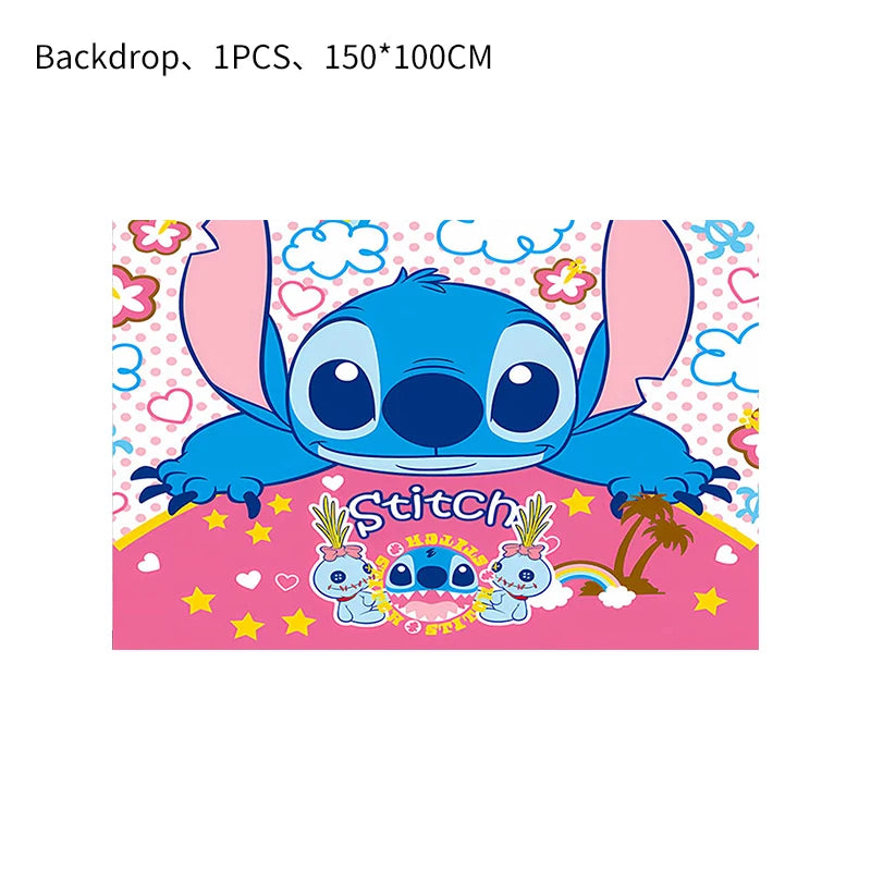 Stitch Party Supplies For Child Lilo And Stitch Birthday Party Decorations Balloons Banner Tablecloth Backdrop Tableware
