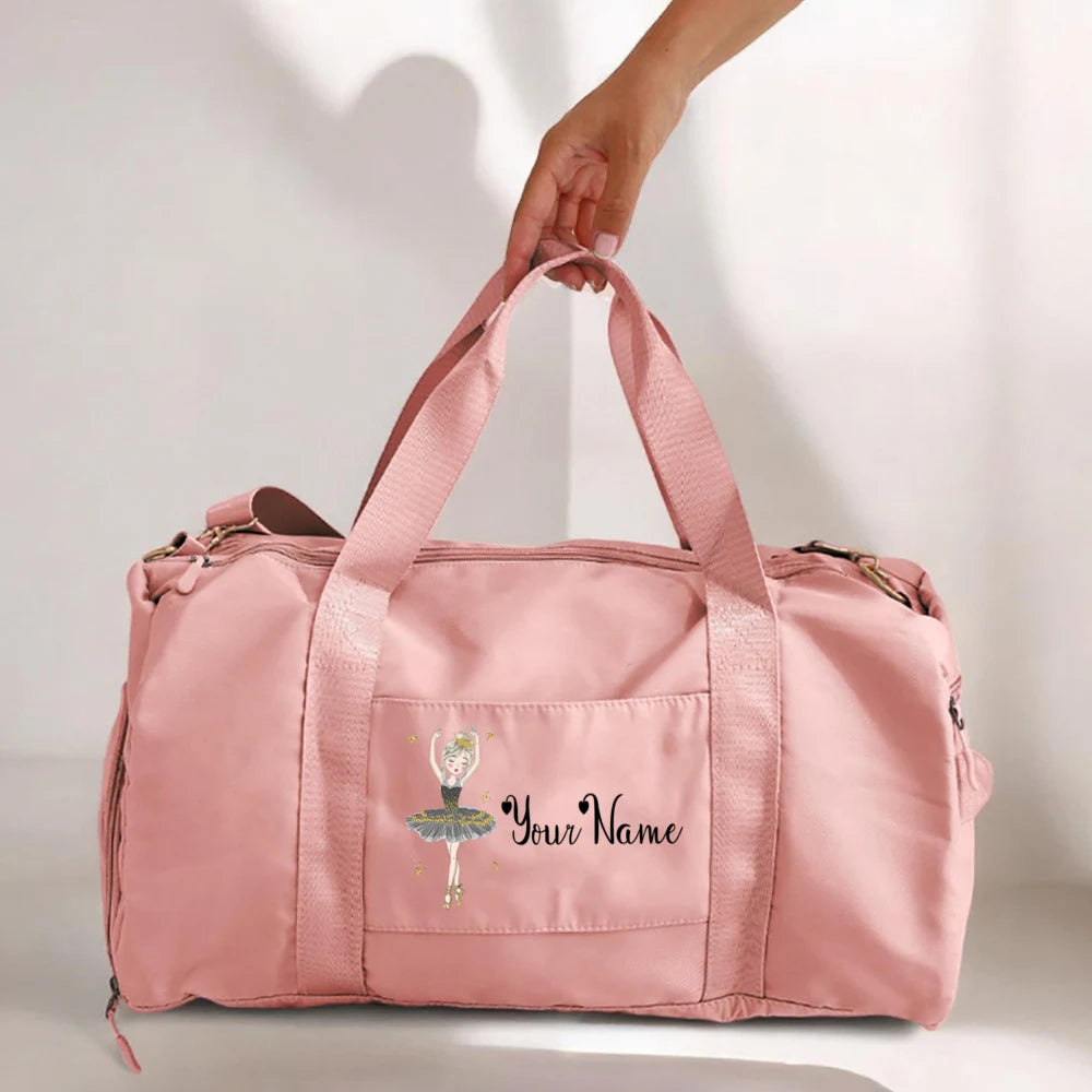 Personalized Dance Name Bags Ballerina Storage Bag Custom Girls Duffle Bag Dance Travel Luggage Bag Birthday Gift for Dancer Kid