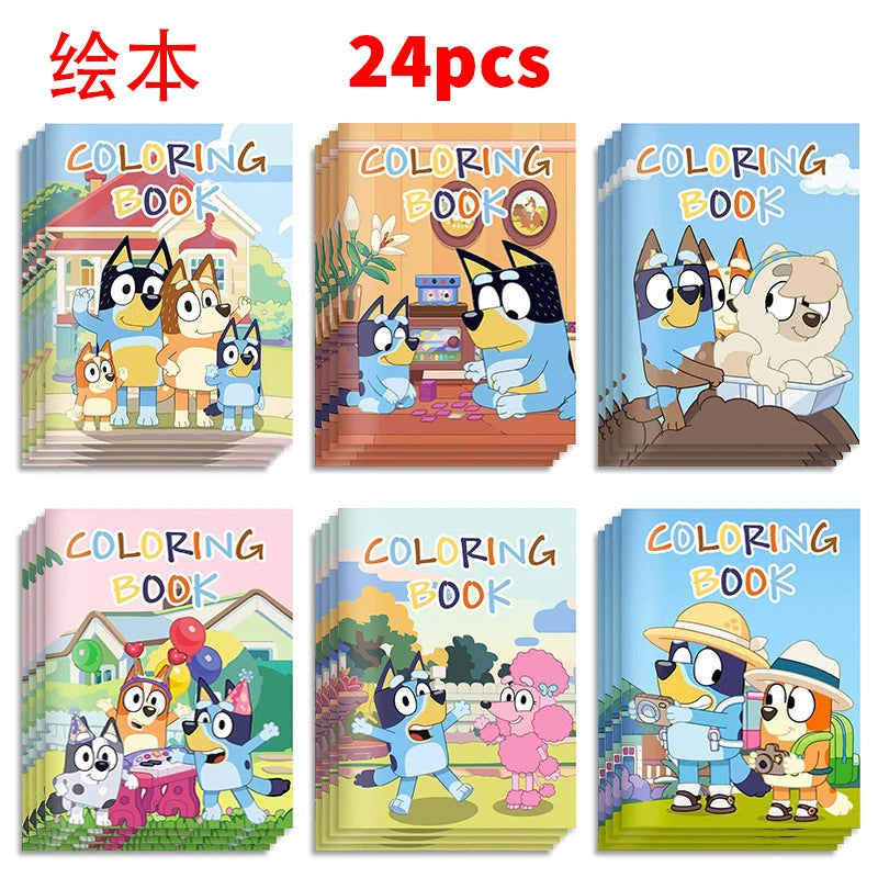 Bluey And Bingo Diy Coloring Drawing Book Anime Cartoon Color Graffiti Painting Book Education Puzzle Toys For Kids