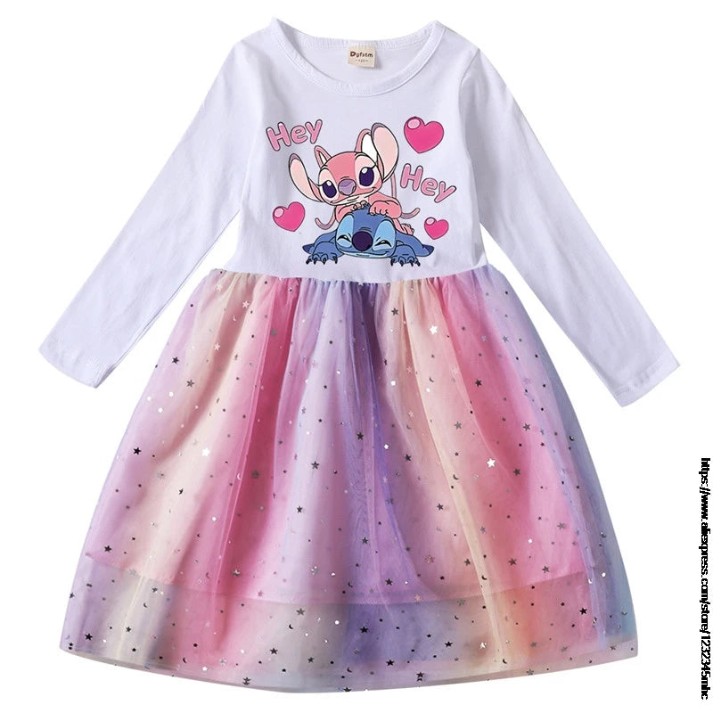 Spring Summer New Children Day Girl Dress Cosplay Costume For Lilo And Stitch Girl Lace Party Birthday Pincess Children Clothing