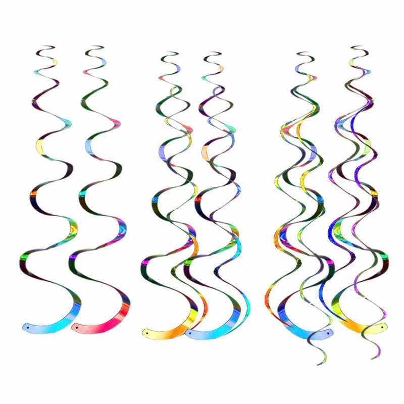 Iridescent Paper Leaf Snowflakes Garland Mermaid Birthday Tea Party Hanging Leaves Star Streamer Xmas New Year Banner Decoration