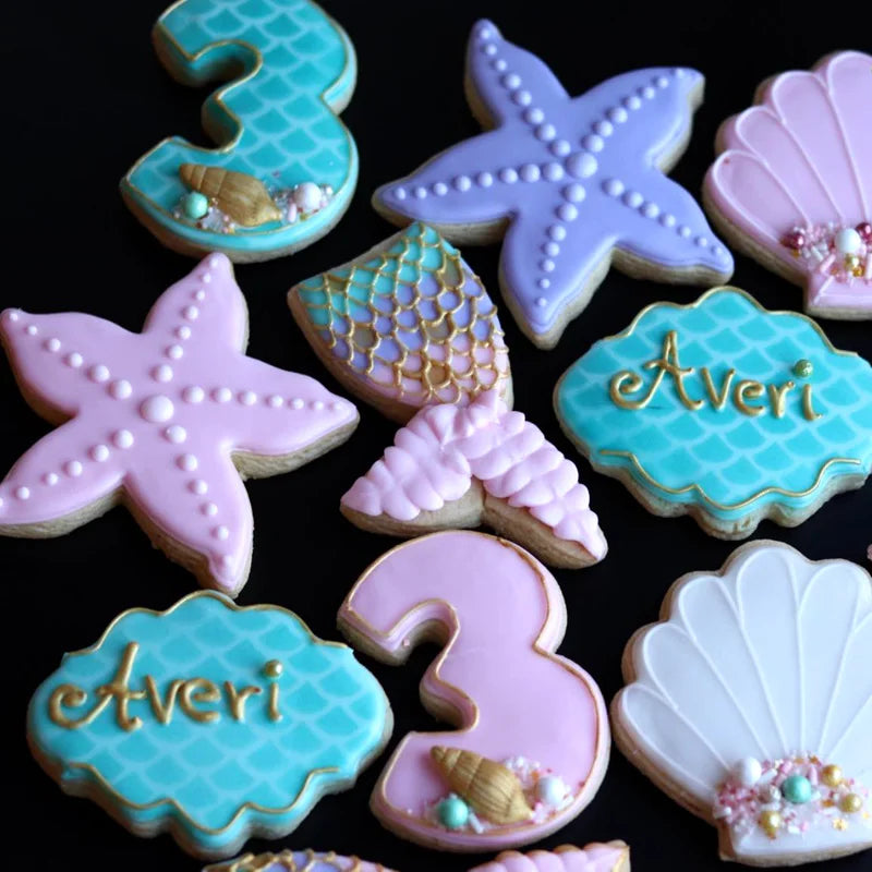 3Pcs/lot Ocean Seahorse Starfish Cookie Cutter Mold Under The Sea Mermaid Birthday Party Decoration DIY Cake Biscuit Baking Tool