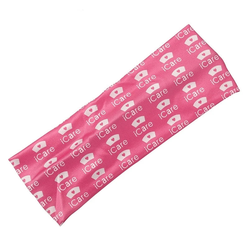 Medical Headband For Girl Buttons Hairbands Women Hair Band Printed Bandanas cute Headband Sweat -absorbing Turbans Elastic