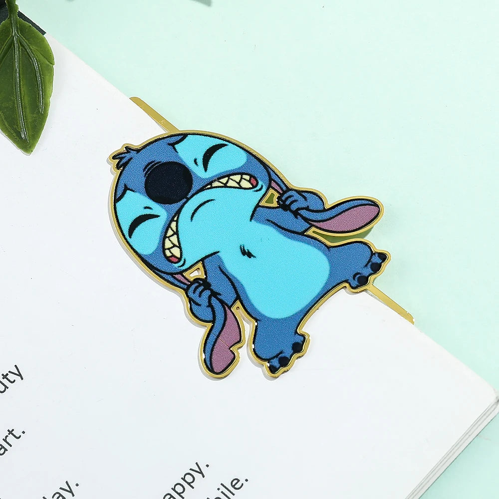 Cute Stitch Book Marks Cartoon Anime Fans Gifts Collect Metal Bookmarks Gifts From Parents to Kids Toys for Students Stationery