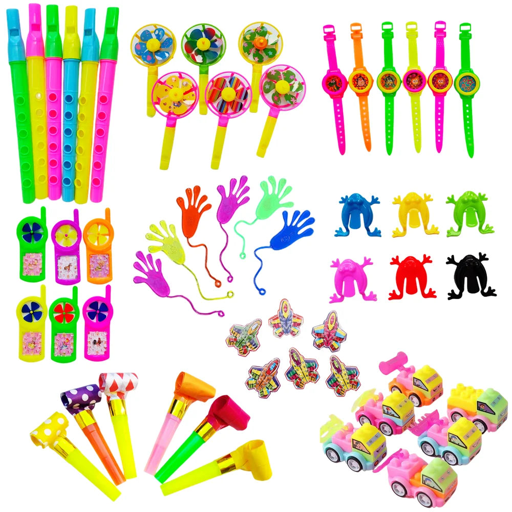 54Pcs  Children's Birthday Parties Popular Pinata Stuffed Baby Shower Toys Whistle Maze Toys Gift Game Goodie Bag Carnival Prize
