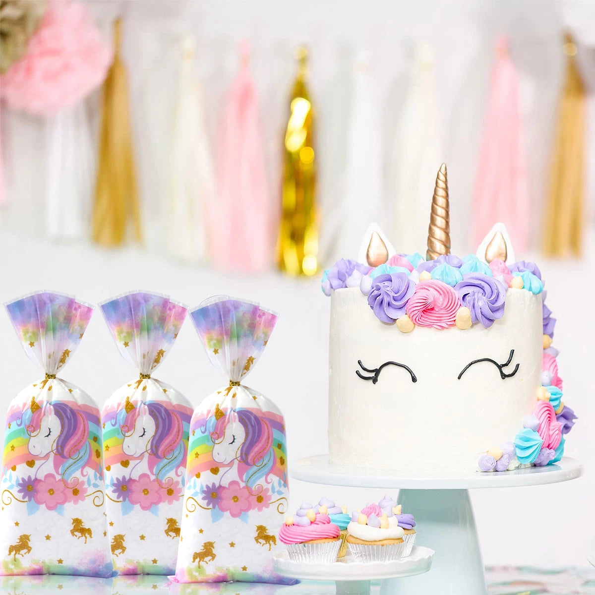 Rainbow Unicorn Disposable Tableware Happy 1st Birthday Party Decorations Kids Favors Gifts Unicorn Baby Shower Girls Supplies