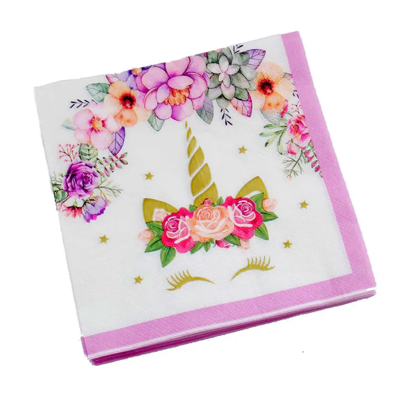 Unicorn Decoration For Birthday Girl Happy Birthday Unicorn Them Deco Kit Tableware Background Banner Balloons Supplies For Kids
