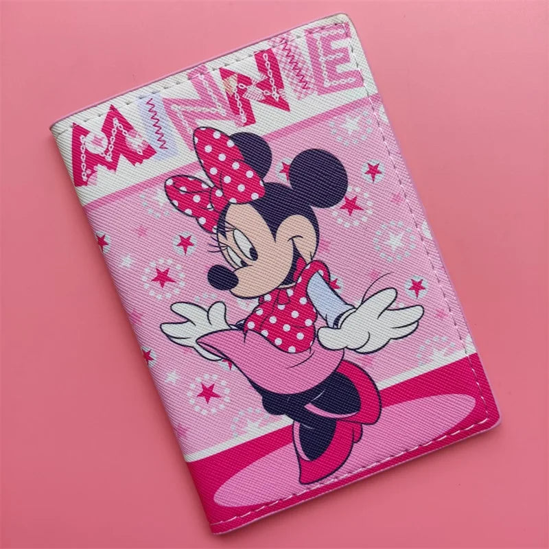 Lovely Minnie Passport Cover for Girls Travel Passport Case Leather Red Cute Passport Wallet Purse Kids Passport Holder