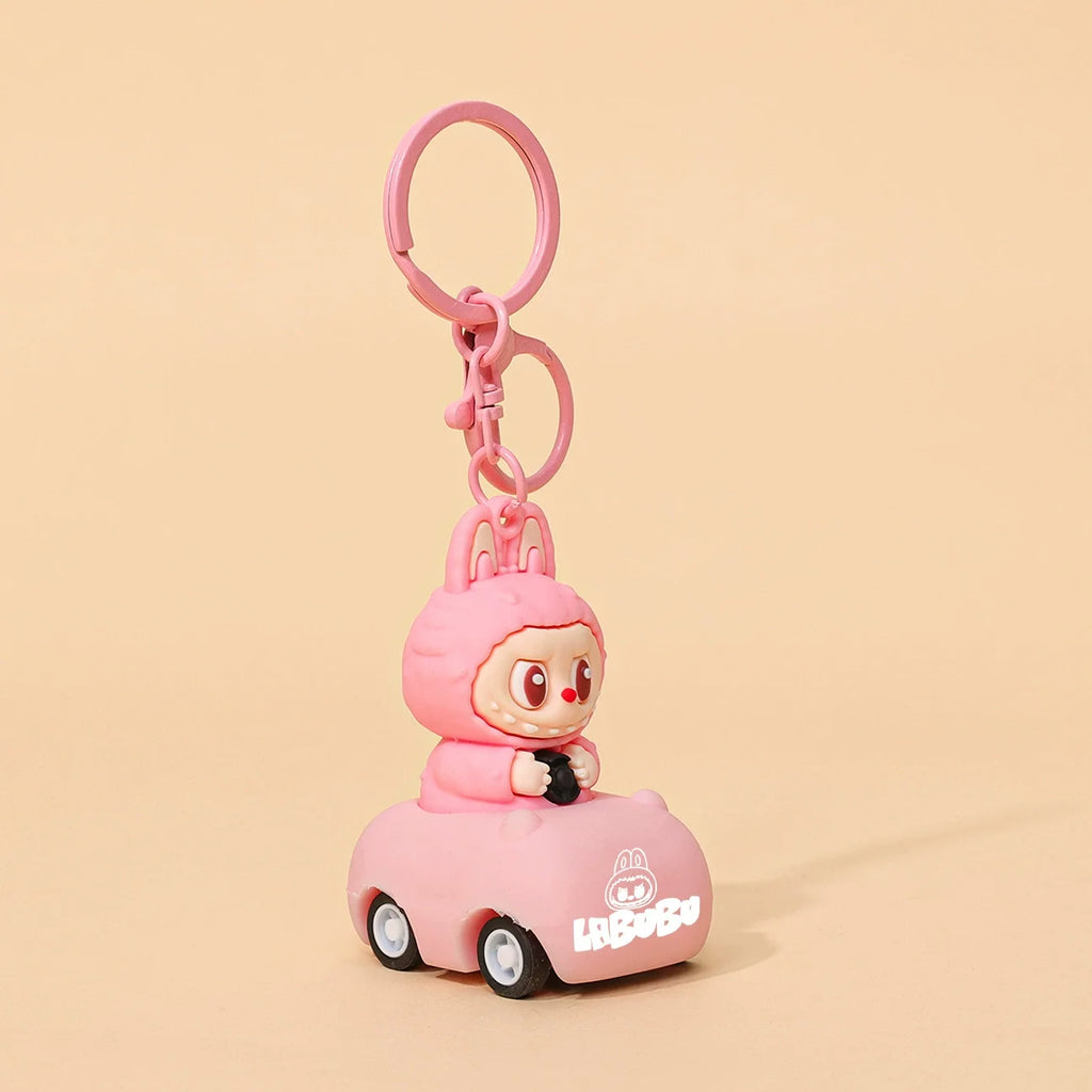 Cute Labubu Doll Pendant Keychain Exquisite Doll Fluff Pvc Toy Phone Ornaments Bag Charms Car Key Chain Kawaii Accessories Gifts